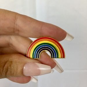 NEW Rainbow Enamel Pin / Brooch Colorful Stripe